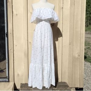 Vintage eyelet white maxi dress